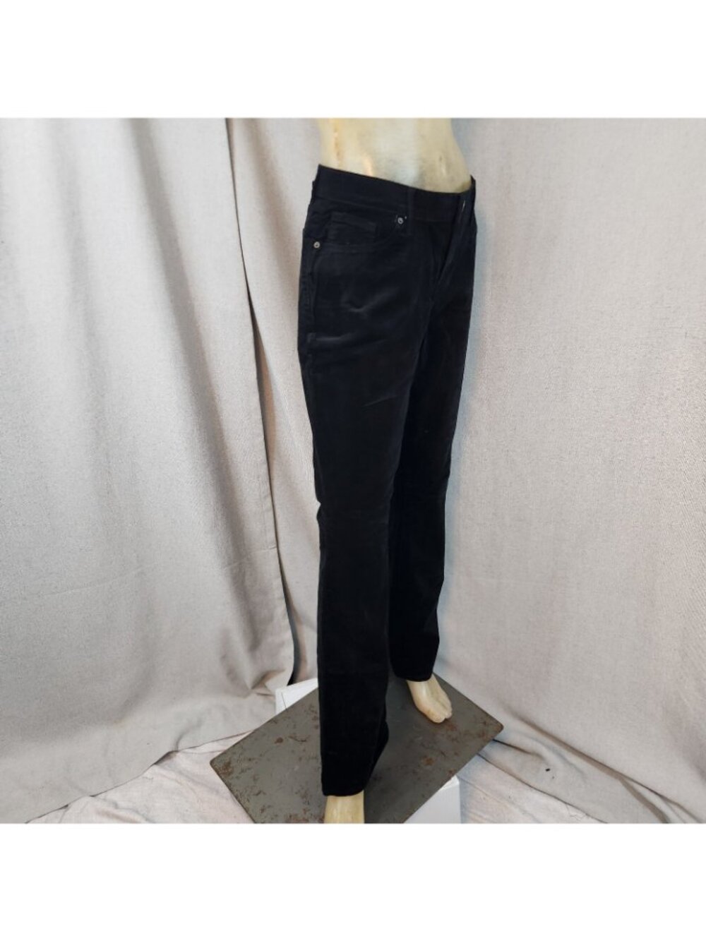 Old Navy Black Corduroy Boot Cut Curvy Pants Slacks Siz 12 Reg LARGE 33Wx32I NEW - Picture 3 of 6